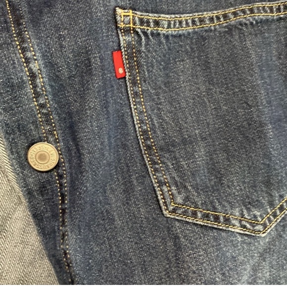 Levis Rare Cropped Denim Bottom Flare Jacket Size S - Picture 12 of 16